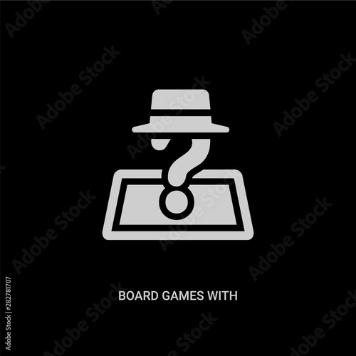 white board games with roles vector icon on black background. modern flat board games with roles from entertainment concept vector sign symbol can be use for web, mobile and logo.