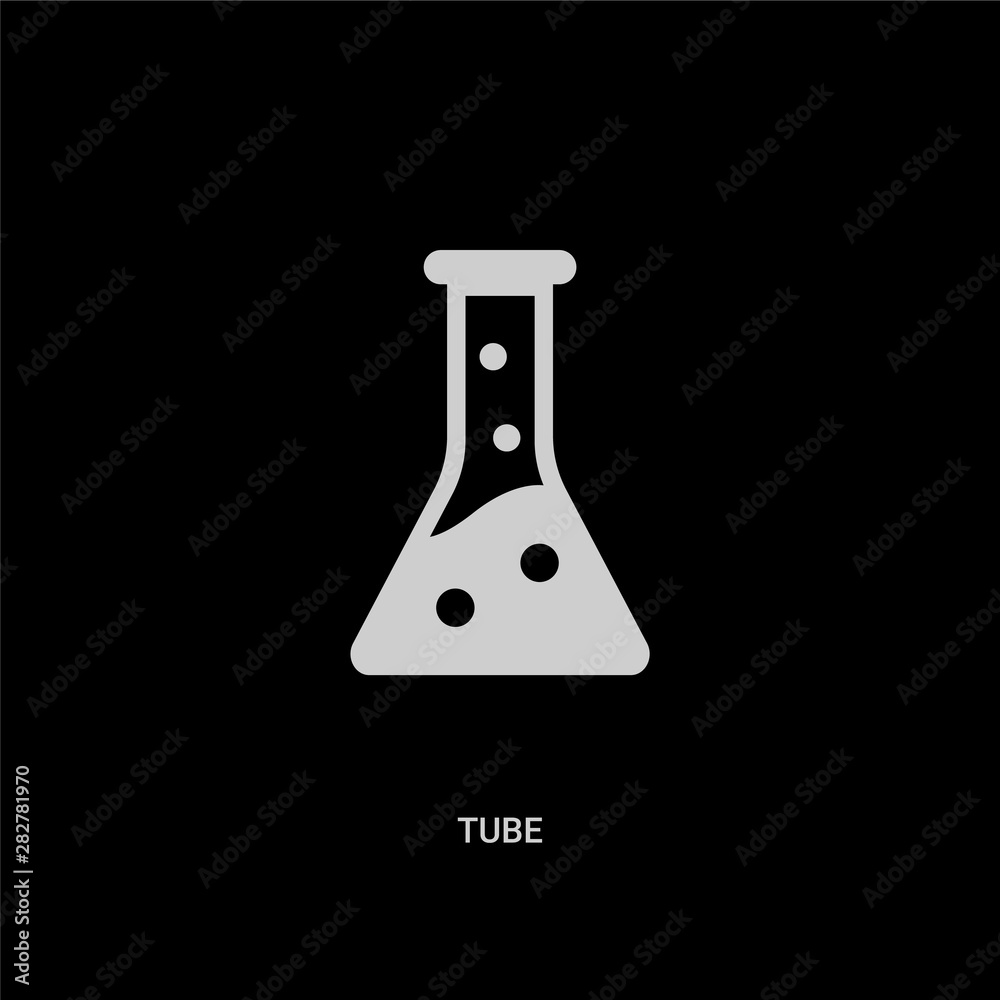 white tube vector icon on black background. modern flat tube from education concept vector sign symbol can be use for web, mobile and logo. white tube vector icon on black background. modern flat tube from education concept vector sign symbol can be use for web, mobile and logo.