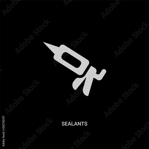 white sealants vector icon on black background. modern flat sealants from dentist concept vector sign symbol can be use for web, mobile and logo.