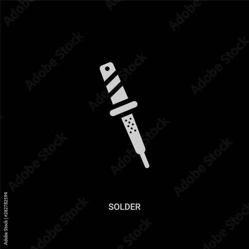 white solder vector icon on black background. modern flat solder from construction and tools concept vector sign symbol can be use for web, mobile and logo.