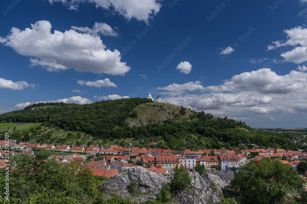 Holy hill landscape view (Svatý kopeček) Mikulov, Czech Republic