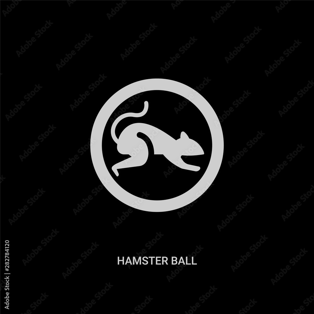 white hamster ball vector icon on black background. modern flat hamster ball from animals concept vector sign symbol can be use for web, mobile and logo. white hamster ball vector icon on black background. modern flat hamster ball from animals concept vector sign symbol can be use for web, mobile and logo.