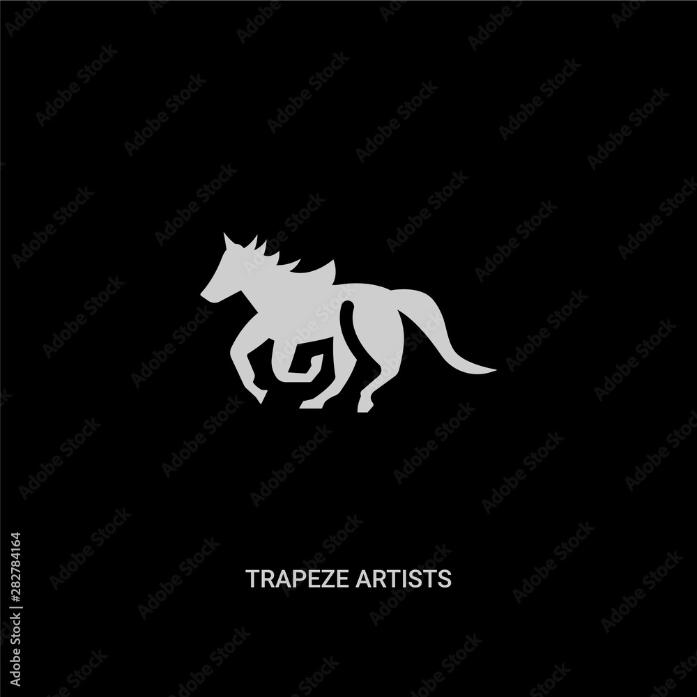 white trapeze artists vector icon on black background. modern flat trapeze artists from animals concept vector sign symbol can be use for web, mobile and logo. white trapeze artists vector icon on black background. modern flat trapeze artists from animals concept vector sign symbol can be use for web, mobile and logo.