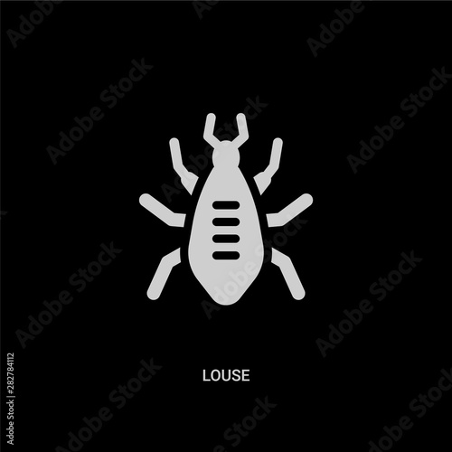 white louse vector icon on black background. modern flat louse from animals concept vector sign symbol can be use for web, mobile and logo.
