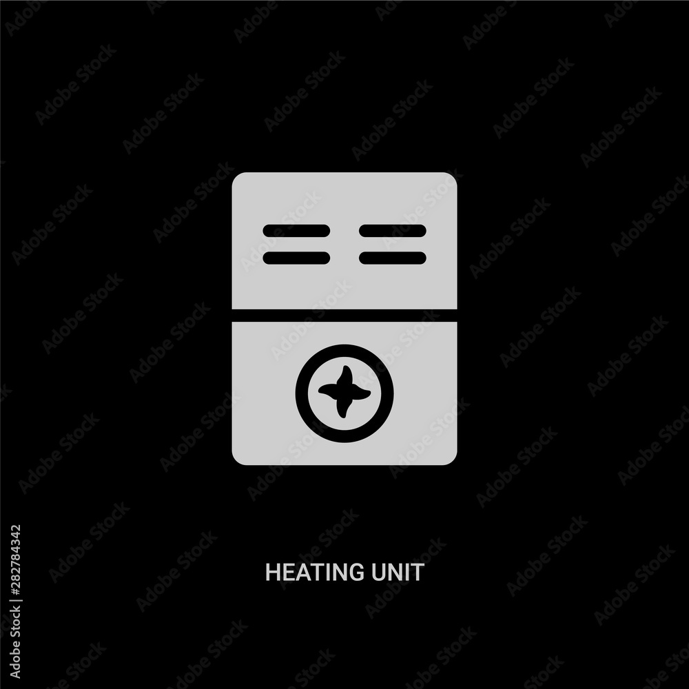 white heating unit vector icon on black background. modern flat heating unit from furniture and household concept vector sign symbol can be use for web, mobile and logo. white heating unit vector icon on black background. modern flat heating unit from furniture and household concept vector sign symbol can be use for web, mobile and logo.