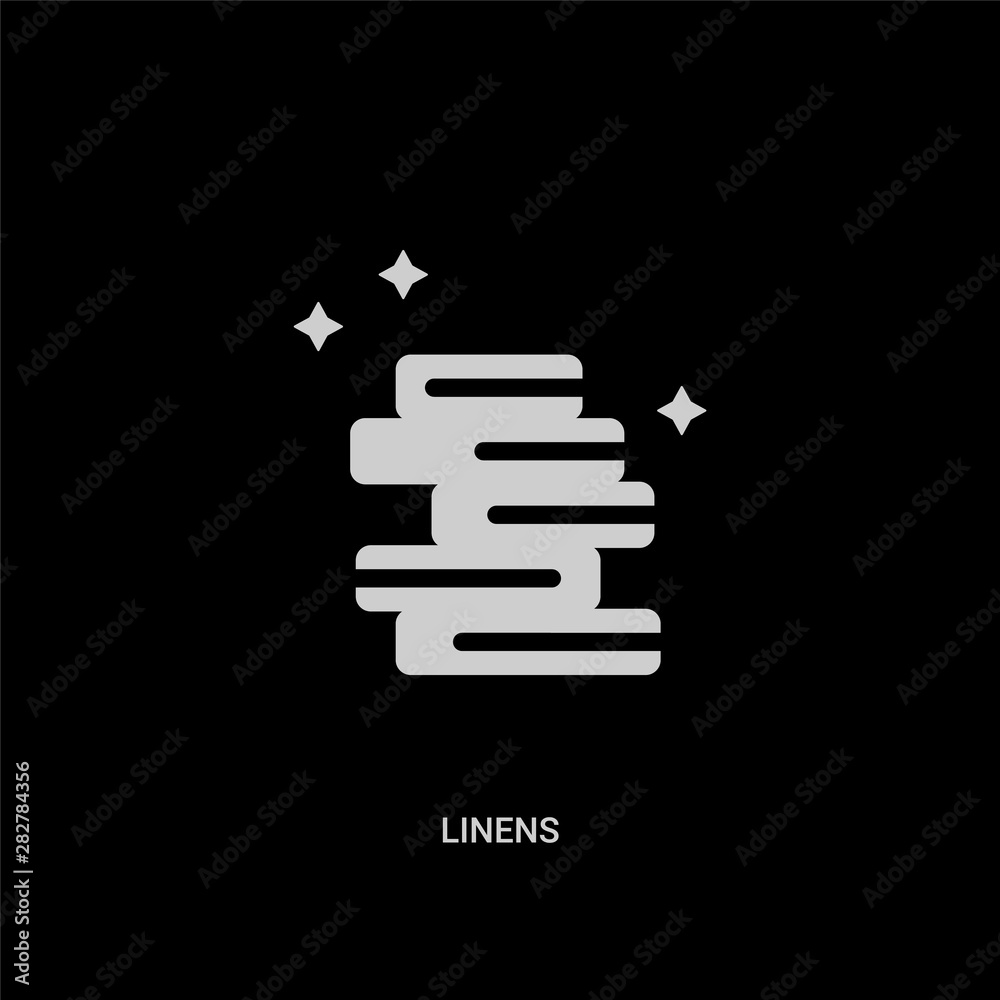 white linens vector icon on black background. modern flat linens from furniture and household concept vector sign symbol can be use for web, mobile and logo. white linens vector icon on black background. modern flat linens from furniture and household concept vector sign symbol can be use for web, mobile and logo.
