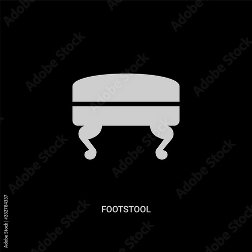 white footstool vector icon on black background. modern flat footstool from furniture and household concept vector sign symbol can be use for web, mobile and logo.