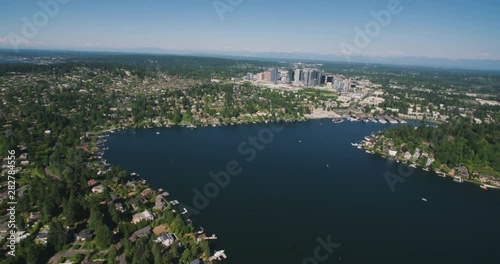 Lake Washington Birds Eye View City of Bellevue, Washington/USA photo