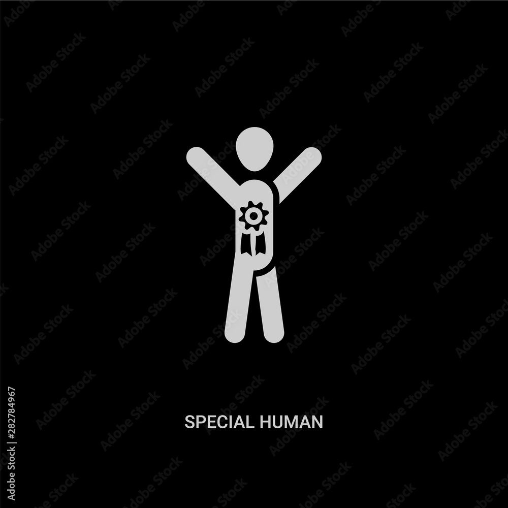 white special human vector icon on black background. modern flat special human from feelings concept vector sign symbol can be use for web, mobile and logo. white special human vector icon on black background. modern flat special human from feelings concept vector sign symbol can be use for web, mobile and logo.