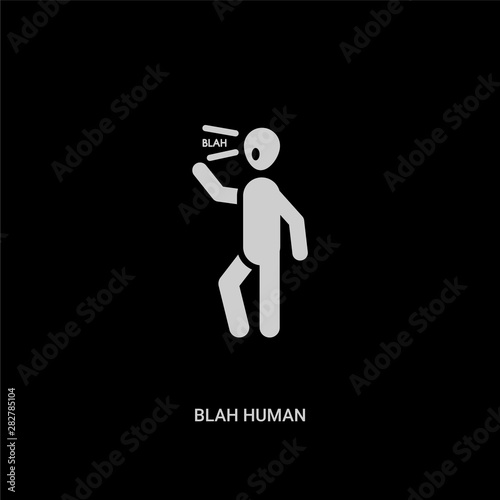 white blah human vector icon on black background. modern flat blah human from feelings concept vector sign symbol can be use for web, mobile and logo.