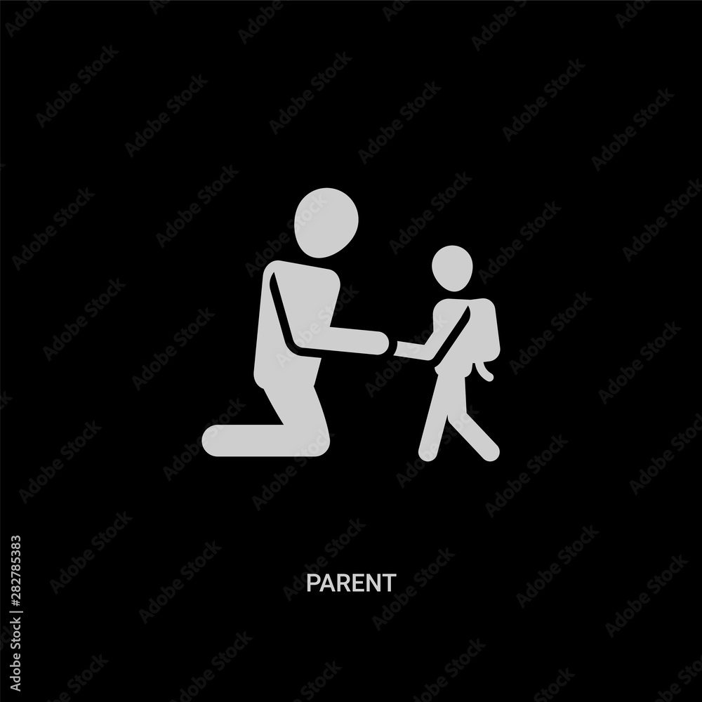 white parent vector icon on black background. modern flat parent from family relations concept vector sign symbol can be use for web, mobile and logo. white parent vector icon on black background. modern flat parent from family relations concept vector sign symbol can be use for web, mobile and logo.