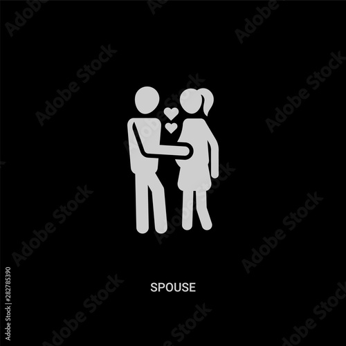 white spouse vector icon on black background. modern flat spouse from family relations concept vector sign symbol can be use for web, mobile and logo.