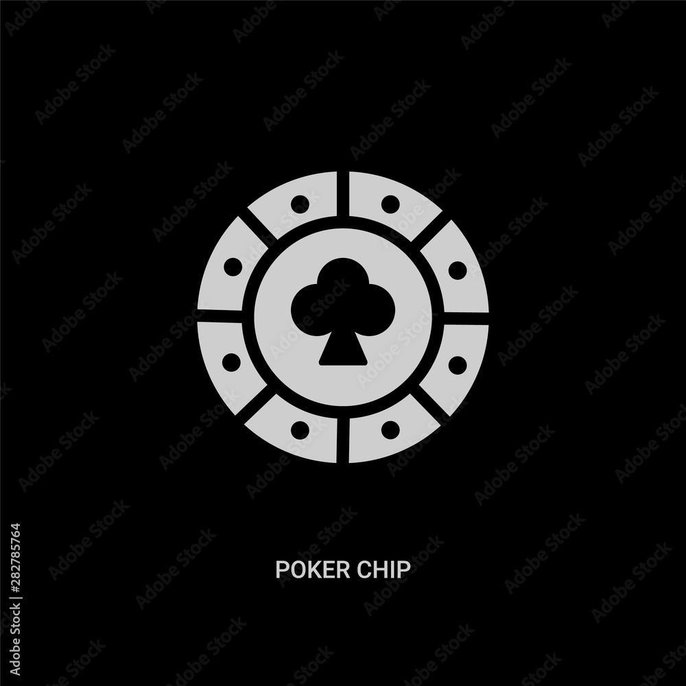 white poker chip vector icon on black background. modern flat poker chip  from entertainment and arcade concept vector sign symbol can be use for  web, mobile and logo. Stock Vector | Adobe