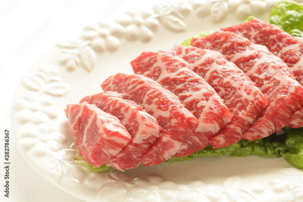 raw meat on a plate