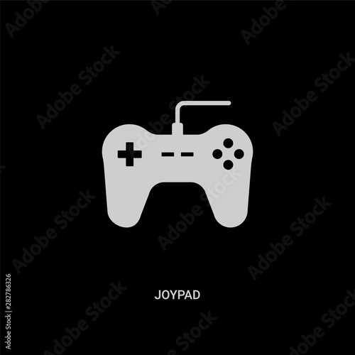 white joypad vector icon on black background. modern flat joypad from electronic stuff fill concept vector sign symbol can be use for web, mobile and logo.