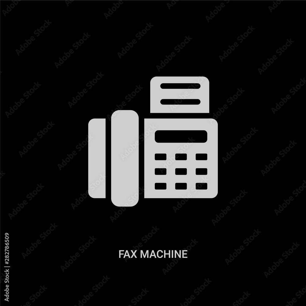 white fax machine vector icon on black background. modern flat fax machine from electronic devices concept vector sign symbol can be use for web, mobile and logo. white fax machine vector icon on black background. modern flat fax machine from electronic devices concept vector sign symbol can be use for web, mobile and logo.