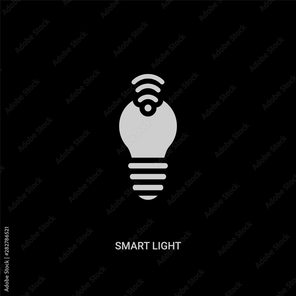 white smart light vector icon on black background. modern flat smart light from electronic devices concept vector sign symbol can be use for web, mobile and logo. white smart light vector icon on black background. modern flat smart light from electronic devices concept vector sign symbol can be use for web, mobile and logo.