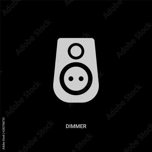 white dimmer vector icon on black background. modern flat dimmer from electrian connections concept vector sign symbol can be use for web, mobile and logo. photo