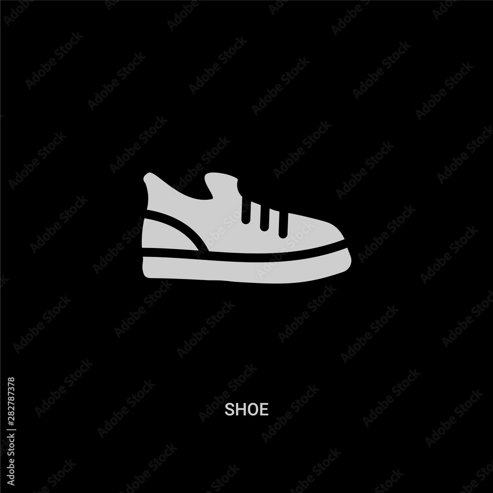 white shoe vector icon on black background. modern flat shoe from education concept vector sign symbol can be use for web, mobile and logo.