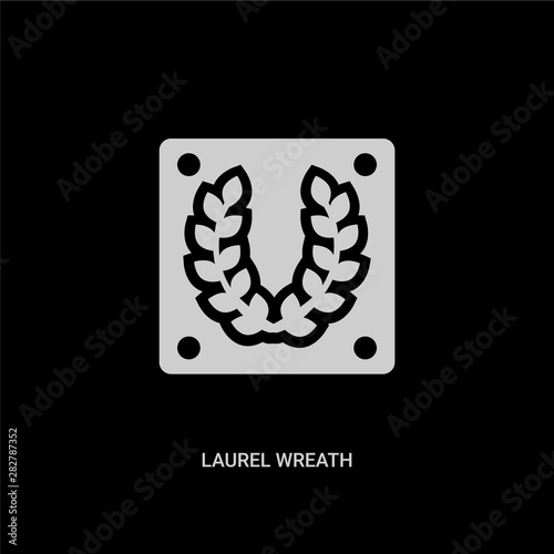 white laurel wreath vector icon on black background. modern flat laurel wreath from education concept vector sign symbol can be use for web, mobile and logo.