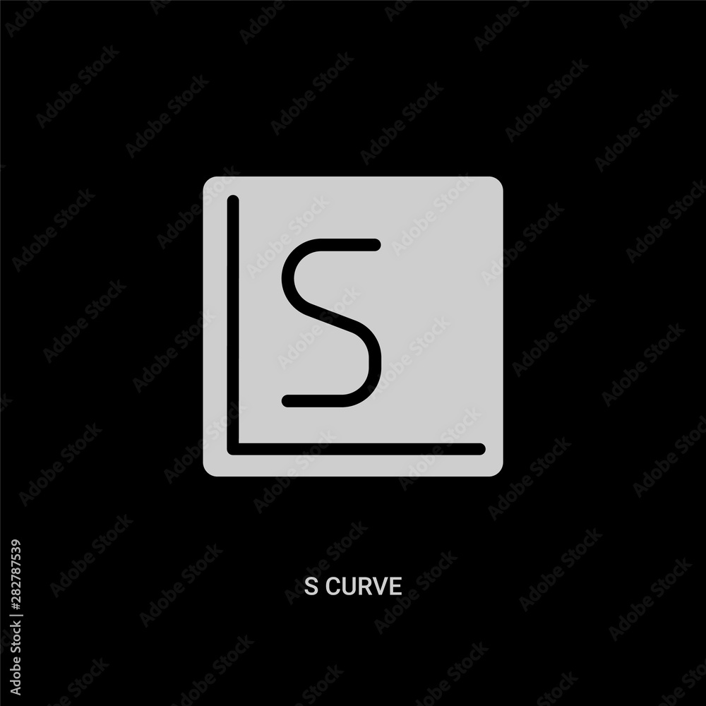 white s curve vector icon on black background. modern flat s curve from edit concept vector sign symbol can be use for web, mobile and logo. white s curve vector icon on black background. modern flat s curve from edit concept vector sign symbol can be use for web, mobile and logo.