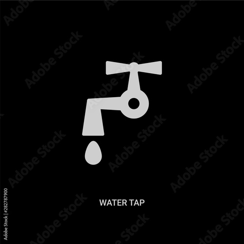 white water tap vector icon on black background. modern flat water tap from ecology concept vector sign symbol can be use for web, mobile and logo.