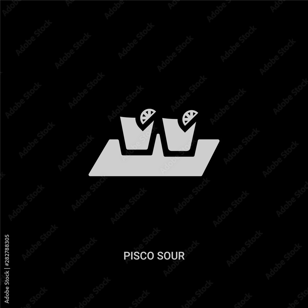 white pisco sour vector icon on black background. modern flat pisco sour from drinks concept vector sign symbol can be use for web, mobile and logo. white pisco sour vector icon on black background. modern flat pisco sour from drinks concept vector sign symbol can be use for web, mobile and logo.