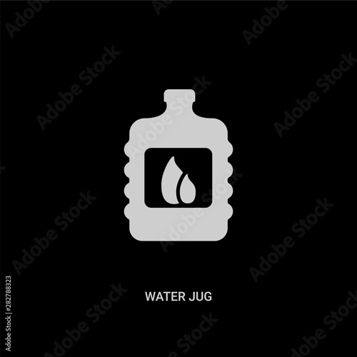 white water jug vector icon on black background. modern flat water jug from drinks concept vector sign symbol can be use for web, mobile and logo.