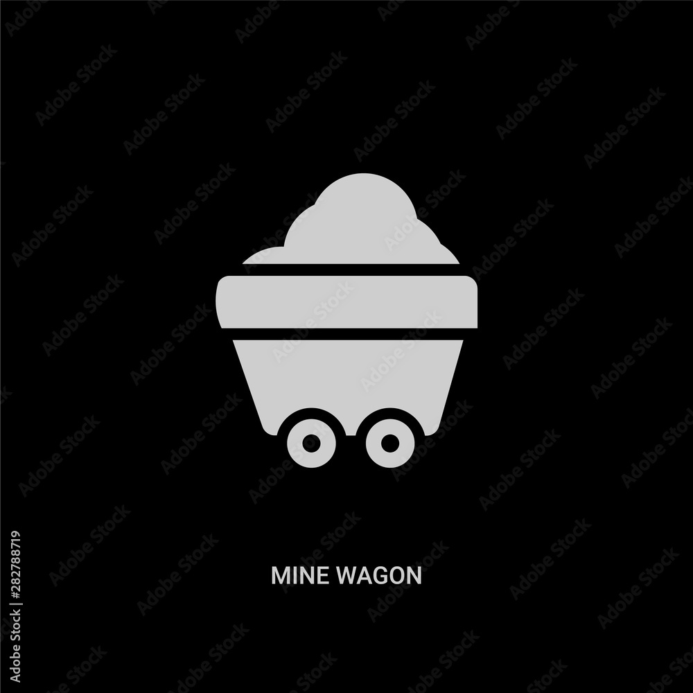 white mine wagon vector icon on black background. modern flat mine wagon from desert concept vector sign symbol can be use for web, mobile and logo. white mine wagon vector icon on black background. modern flat mine wagon from desert concept vector sign symbol can be use for web, mobile and logo.
