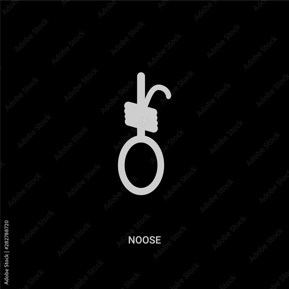 white noose vector icon on black background. modern flat noose from desert concept vector sign symbol can be use for web, mobile and logo.