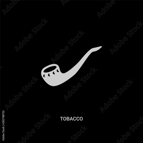 white tobacco vector icon on black background. modern flat tobacco from desert concept vector sign symbol can be use for web, mobile and logo.