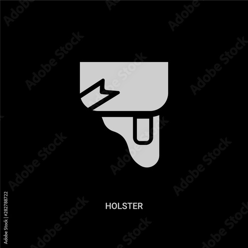 white holster vector icon on black background. modern flat holster from desert concept vector sign symbol can be use for web, mobile and logo.