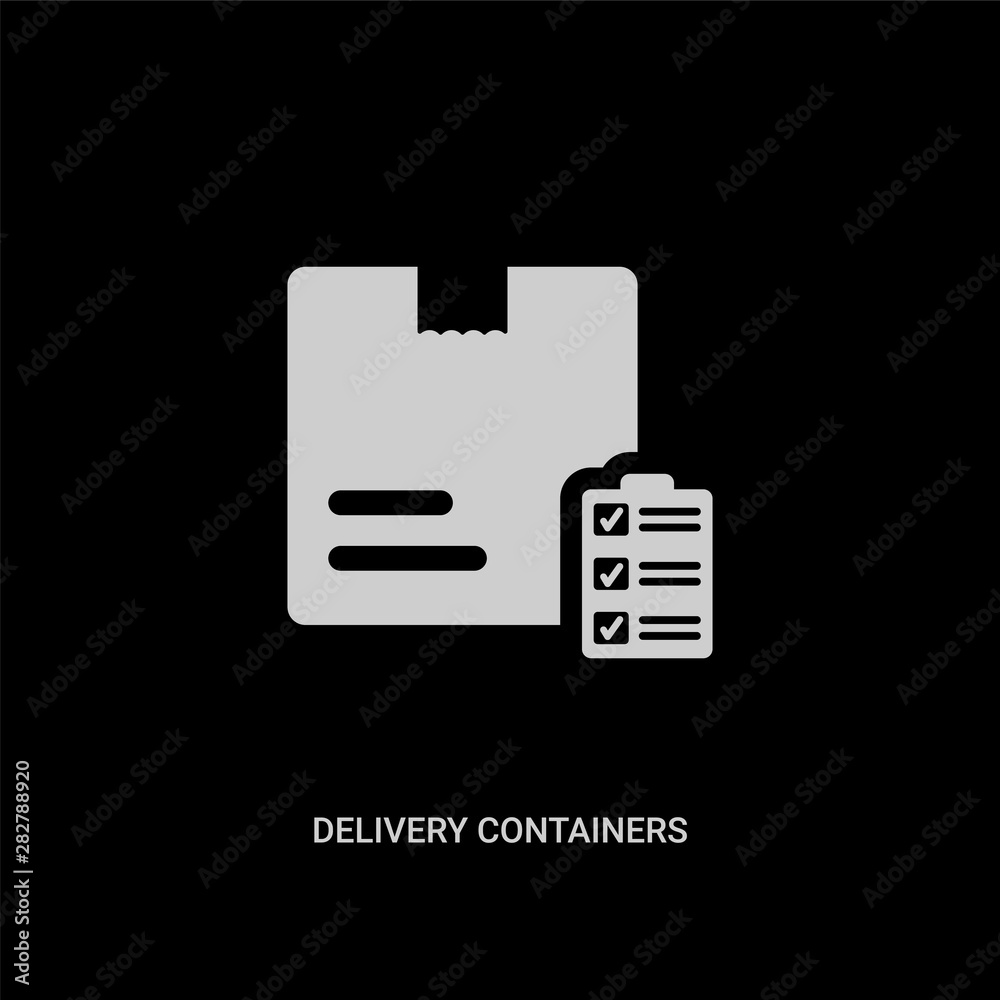 white delivery containers vector icon on black background. modern flat delivery containers from delivery and logistic concept vector sign symbol can be use for web, mobile and logo. white delivery containers vector icon on black background. modern flat delivery containers from delivery and logistic concept vector sign symbol can be use for web, mobile and logo.