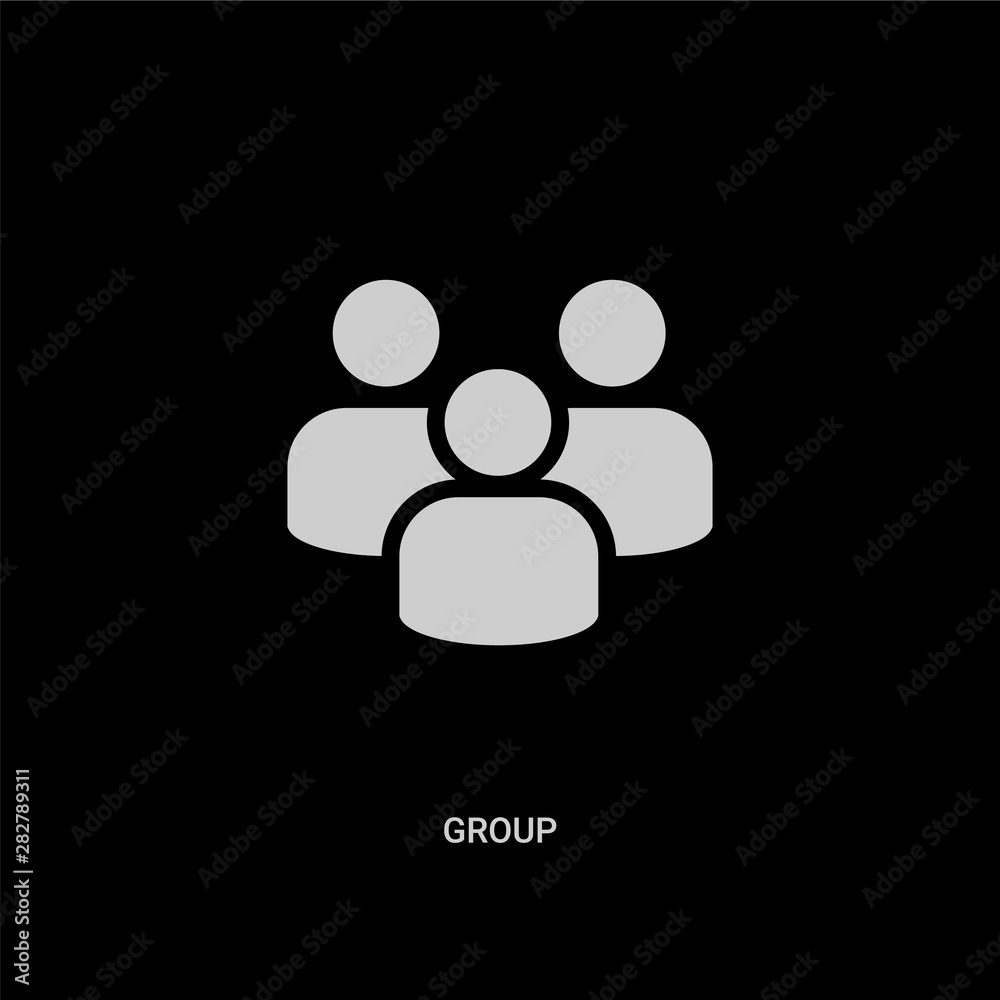 white group vector icon on black background. modern flat group from customer service concept vector sign symbol can be use for web, mobile and logo. white group vector icon on black background. modern flat group from customer service concept vector sign symbol can be use for web, mobile and logo.