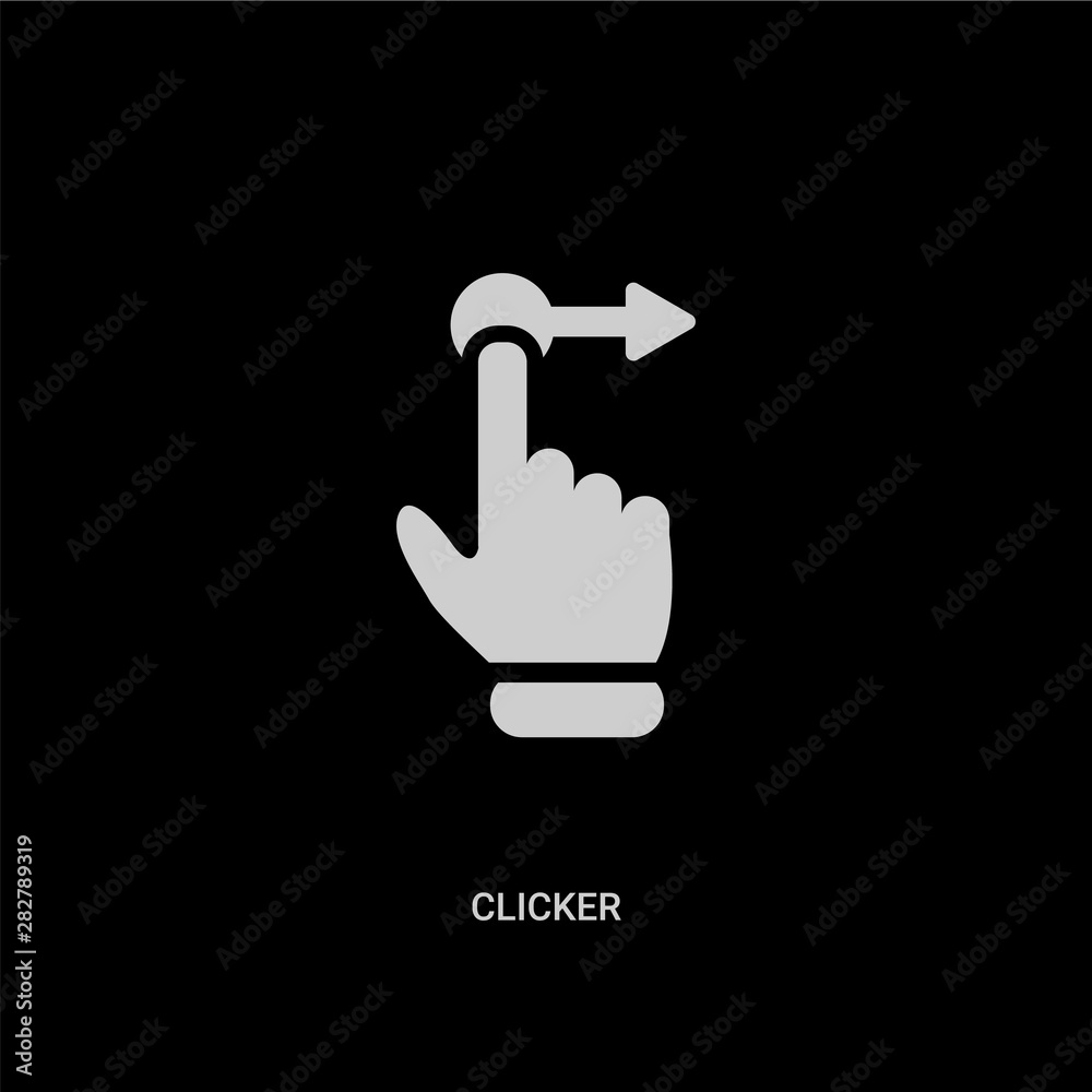 white clicker vector icon on black background. modern flat clicker from  cursor concept vector sign symbol can be use for web, mobile and logo.  Stock Vector | Adobe Stock