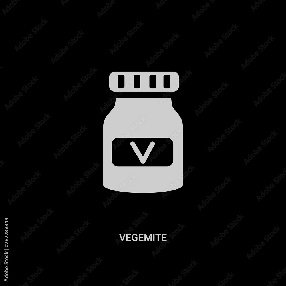 white vegemite vector icon on black background. modern flat vegemite from culture concept vector sign symbol can be use for web, mobile and logo. white vegemite vector icon on black background. modern flat vegemite from culture concept vector sign symbol can be use for web, mobile and logo.