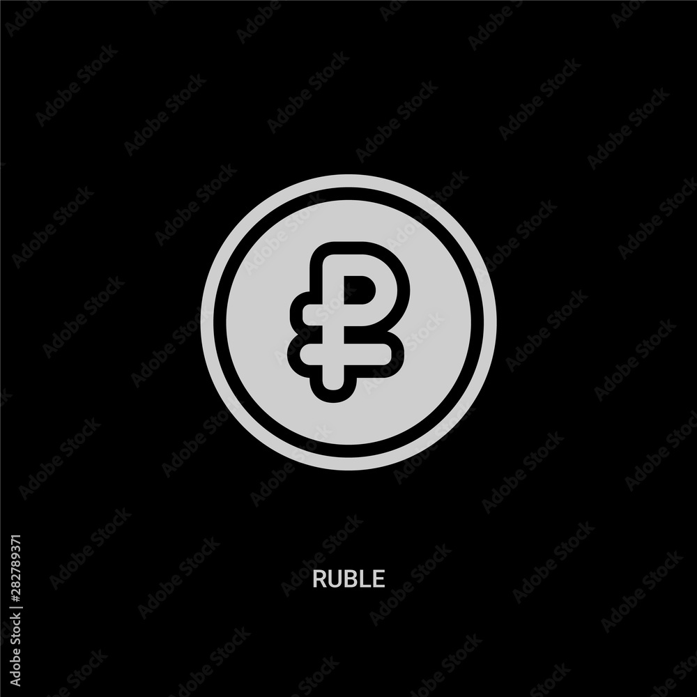 white ruble vector icon on black background. modern flat ruble from culture concept vector sign symbol can be use for web, mobile and logo. white ruble vector icon on black background. modern flat ruble from culture concept vector sign symbol can be use for web, mobile and logo.