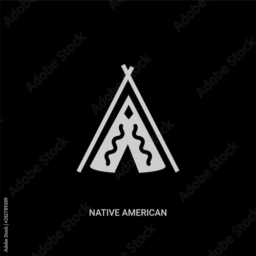 white native american wigwam vector icon on black background. modern flat native american wigwam from culture concept vector sign symbol can be use for web, mobile and logo.