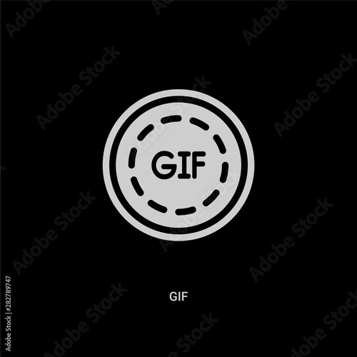 white gif vector icon on black background. modern flat gif from crowdfunding concept vector sign symbol can be use for web, mobile and logo.