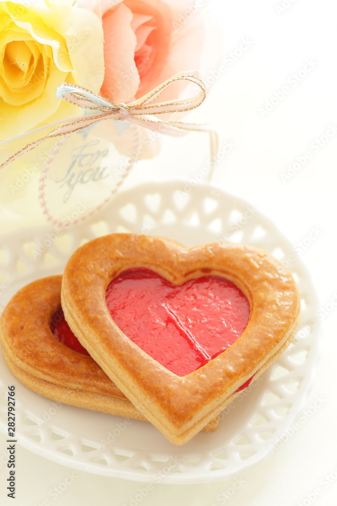 Homemade Valentine's day cookies in heart shpaed Homemade Valentine's day cookies in heart shpaed