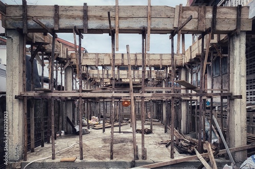 old industrial building under construction