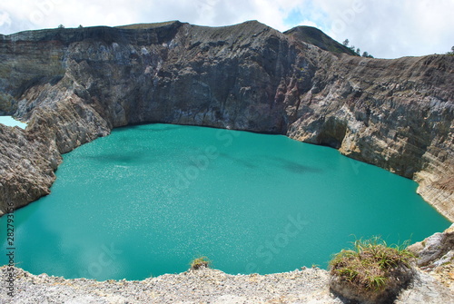 Crater lakes of stunning Kelimutu volcano in Flores in Indonesia