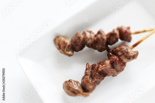 Japanese food, grilled gizzard Yakitori photo