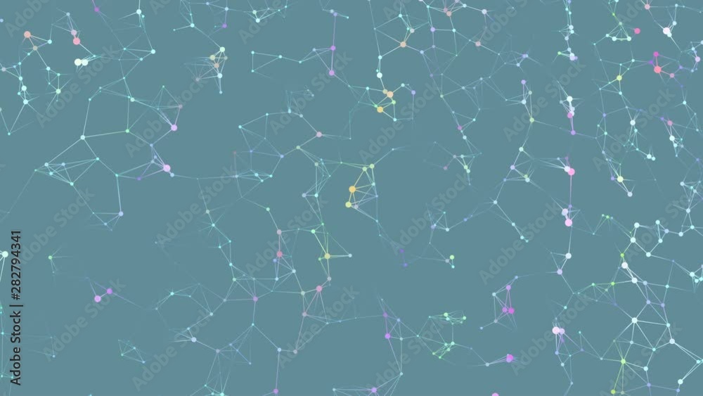 Plexus of abstract multicolored geometrical lines with moving line, triangles and dots. Science concept. Abstract molecular structure in space on dark blue background. Plexus of abstract multicolored geometrical lines with moving line, triangles and dots. Science concept. Abstract molecular structure in space on dark blue background.