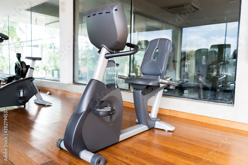 recumbent bike in the gym