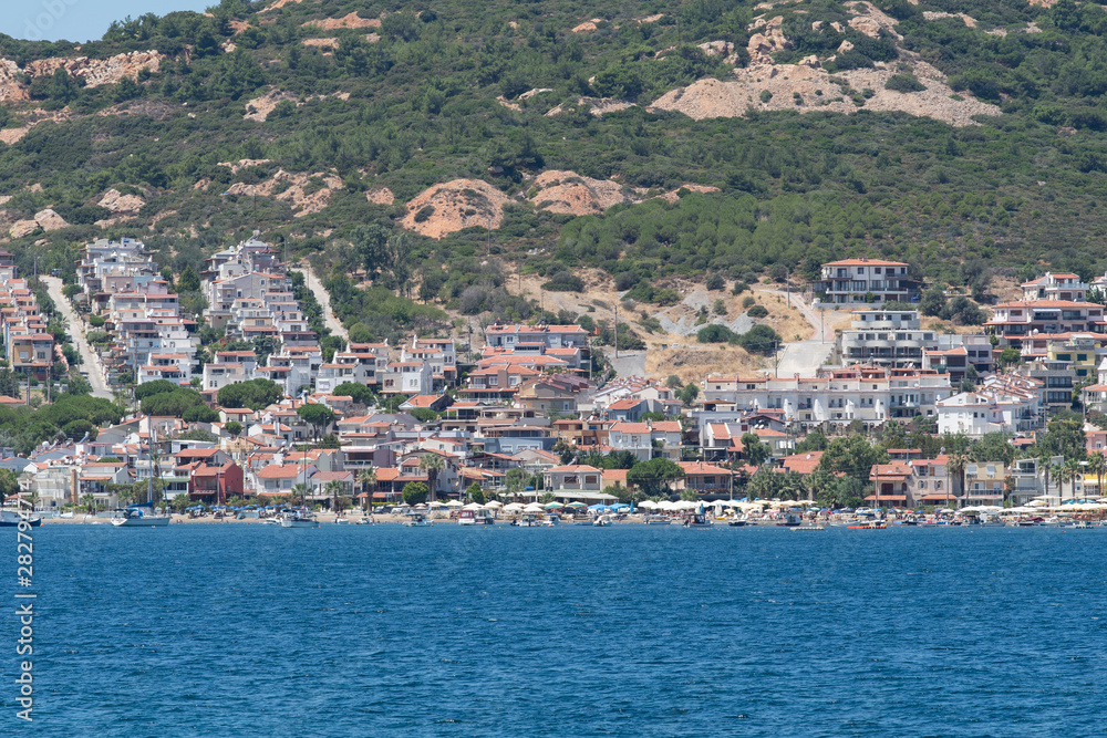 Looking at view of Yenifoca waterfront. Yenifoca is a town and district in Turkey's Izmir Province on the Aegean coast.