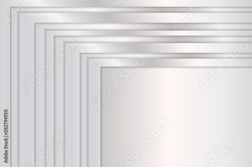 Brilliant plate with a metallic effect. Polished silver frame. Vector illustration