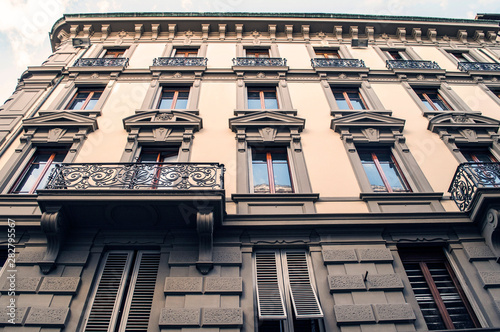 Italian architecture in Florence Italy Tuscany facade and window