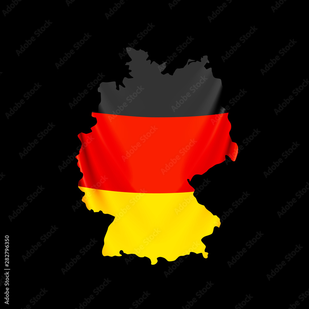 Germany flag in form of map. Federal Republic of Germany. National flag concept. Germany flag in form of map. Federal Republic of Germany. National flag concept.