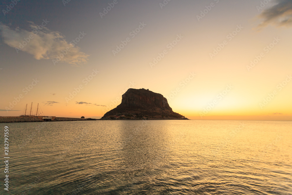 Monemvasia island at morning, Greece